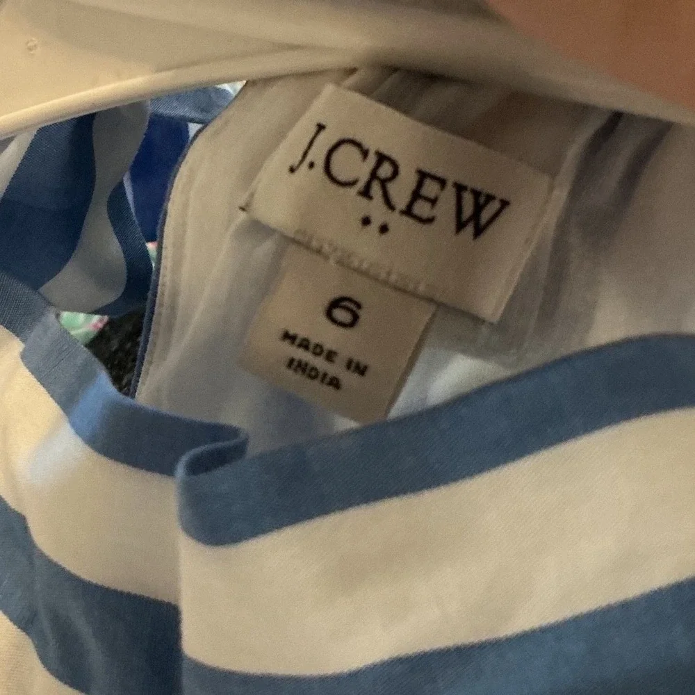 NEW J Crew Women Halter Bow Back Poplin Shift Dress Blue Stripe Beach Preppy 6